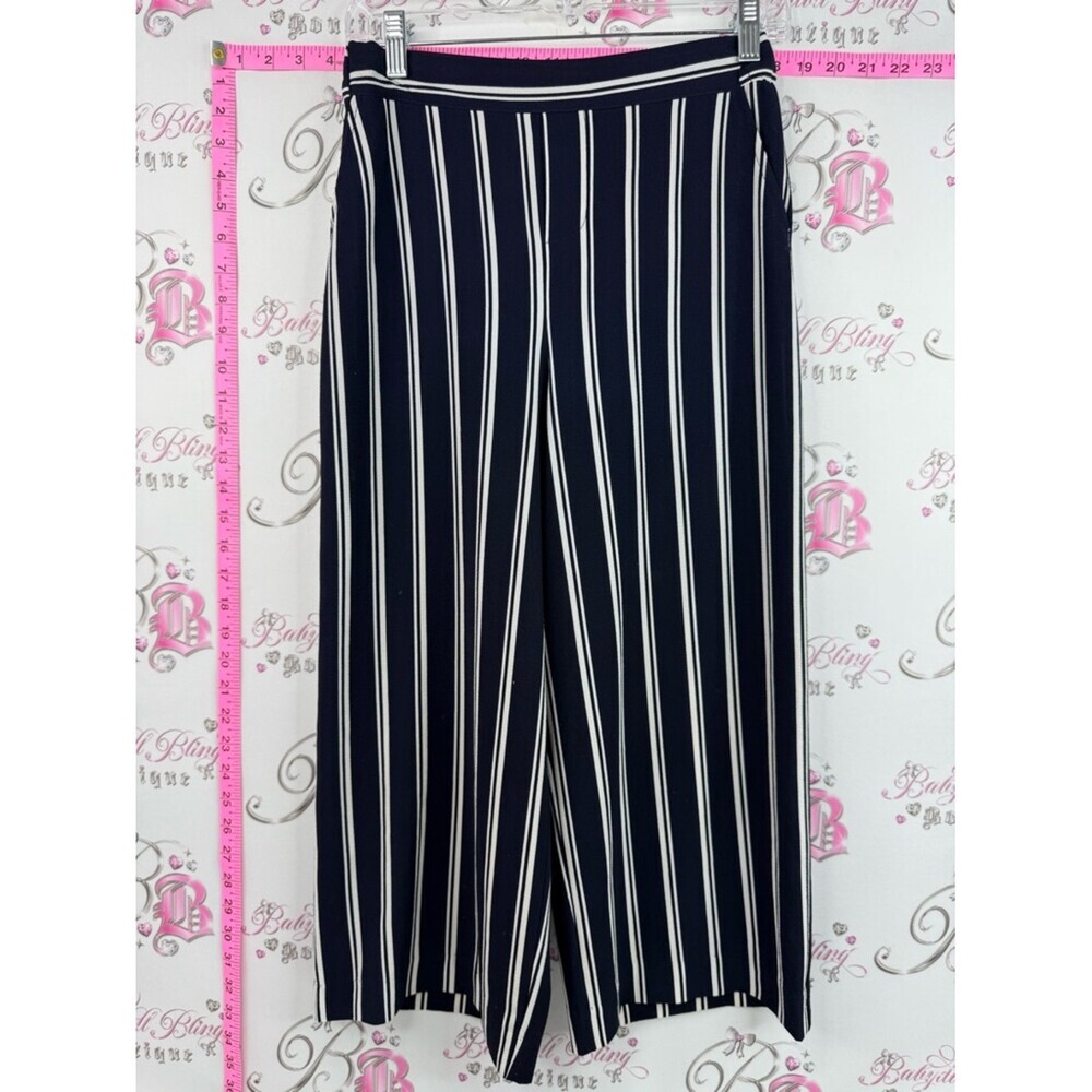 Work hall pants navy  & White Vertical Stripe Wide-Leg Pants striped flowy